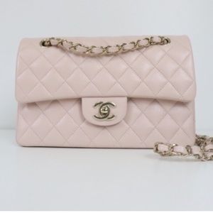 Chanel Classic Small Double Flap light pink caviar